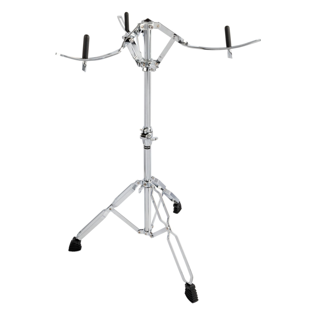 Mano Percussion Universal Handpan Stand DXPHPN with adjustable basket, chrome finish, and double-braced legs.