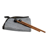 Cleaning cloth and pair of mallets included with the Mano Percussion ManoPan MPC69G 9-note D Kurd handpan.