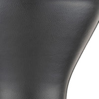 close up of black leather covered shell on bass doumbek drum showing textured finish and surface detail