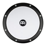 top view of 10 inch bass doumbek drum showing synthetic drum head and metal tuning hoop on white background