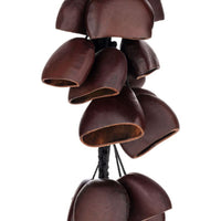 close up of Meinl Bendo Bird Shaker 40 Seeds BI5 showing natural Bendo seed nutshells and durable cord construction on white background