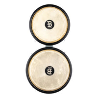Meinl Journey Series bongo drums in Ultimate Gray (HB50UG), top-down view highlighting natural drumheads and black rims.