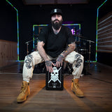 Meinl El Estepario Cajon Drum Artisan Edition used in a professional percussion performance setting