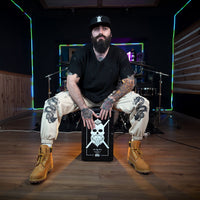 Meinl El Estepario Cajon Drum Artisan Edition used in a professional percussion performance setting