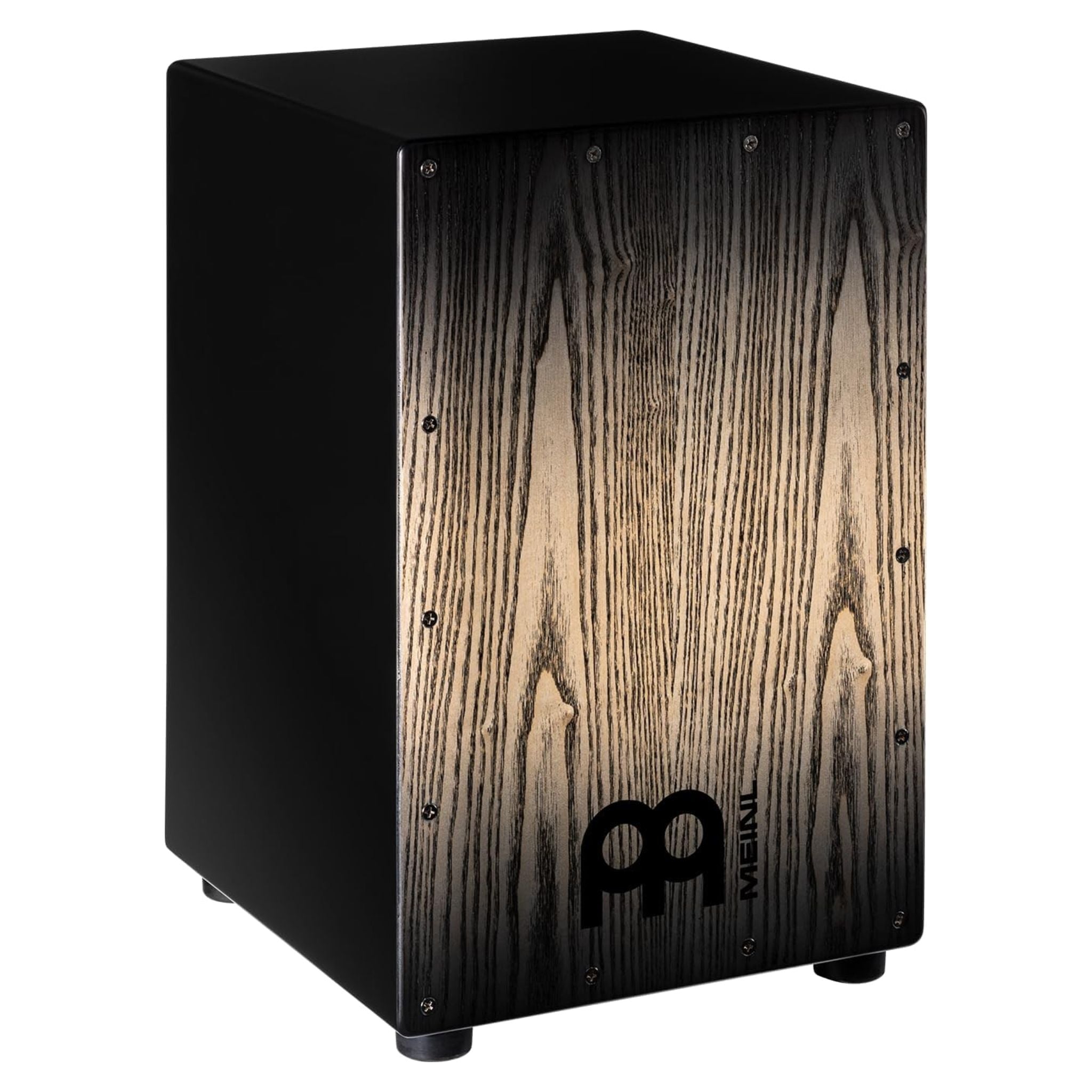 Meinl Headliner Series Snare Cajon Drum in Charcoal Black Fade MCAJ100BK-CBF, delivering crisp snare response and deep bass for professional performance
