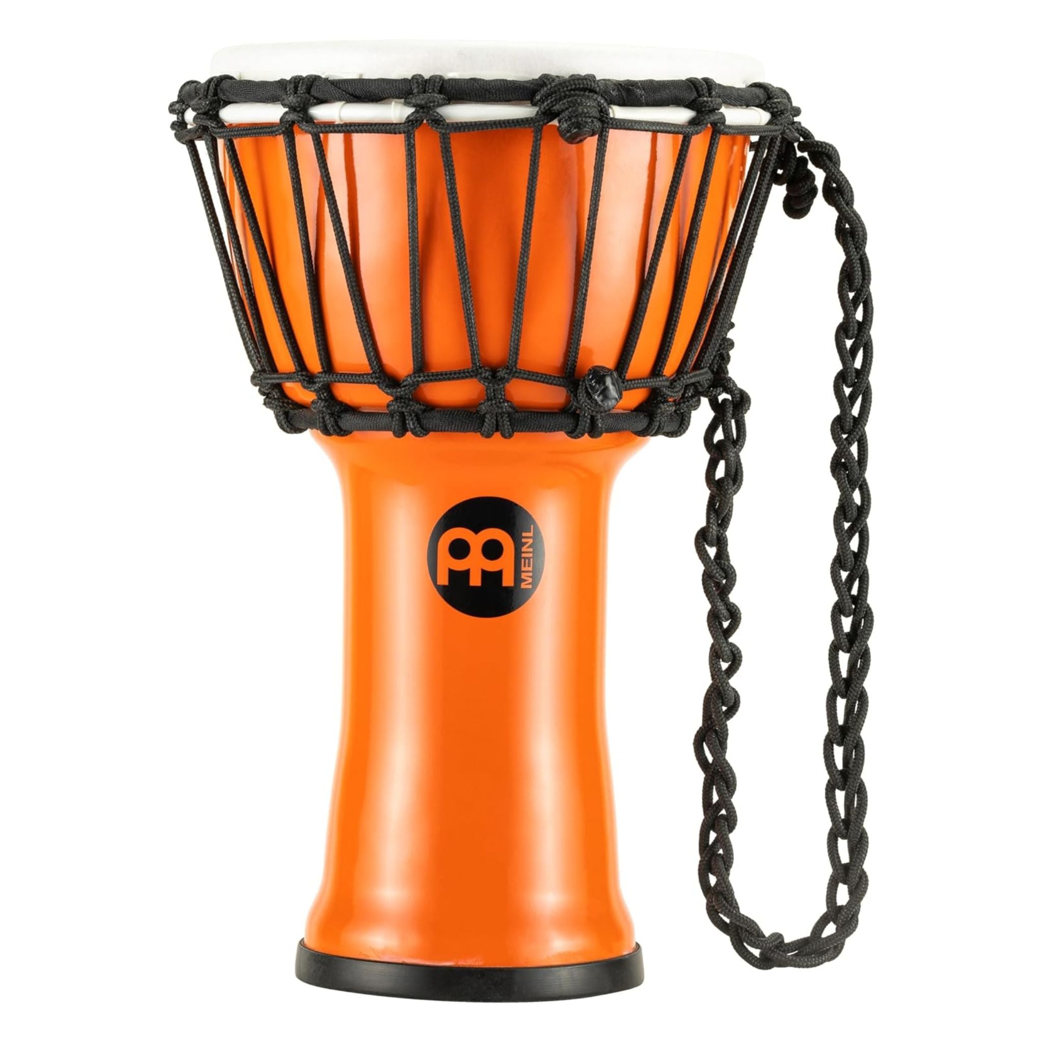Side profile of the Meinl Junior Djembe Drum 7 inch Orange JRD-O