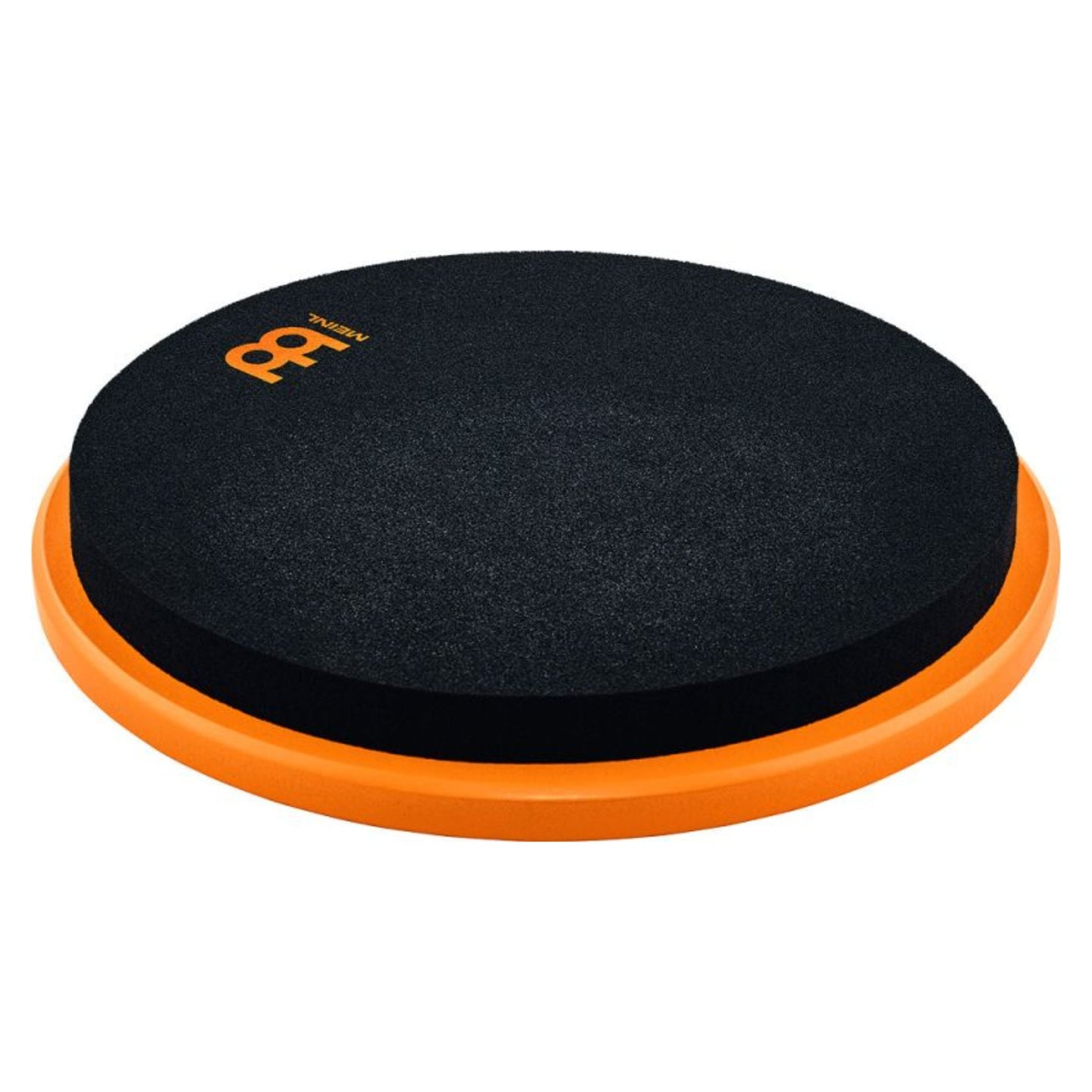 Meinl Marshmallow Practice Pad 12 inch in orange (MMP12OR), low-volume foam practice pad with textured black playing surface, front view on white background.