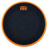 Meinl Marshmallow Practice Pad 12 inch in orange (MMP12OR), top-down view of textured black foam playing surface with orange rim on a white background.