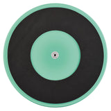 bottom view of Meinl Marshmallow Practice Pad 12 inch Sea Foam MMP12SF showing non-slip composite base and 8 mm threaded insert for cymbal stand mounting