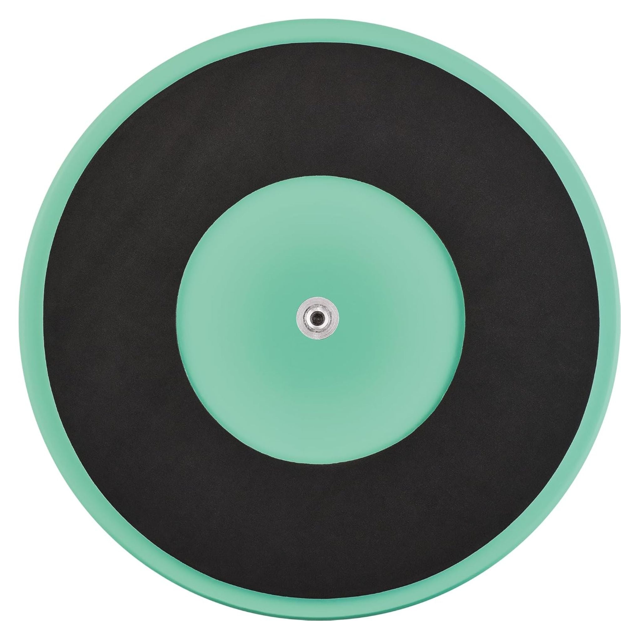 bottom view of Meinl Marshmallow Practice Pad 12 inch Sea Foam MMP12SF showing non-slip composite base and 8 mm threaded insert for cymbal stand mounting