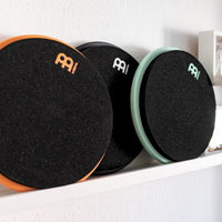 Meinl Marshmallow Practice Pad 12 inch Sea Foam MMP12SF displayed alongside other Marshmallow Practice Pad colours showing the available colour range and ultra-low volume foam playing surfaces against