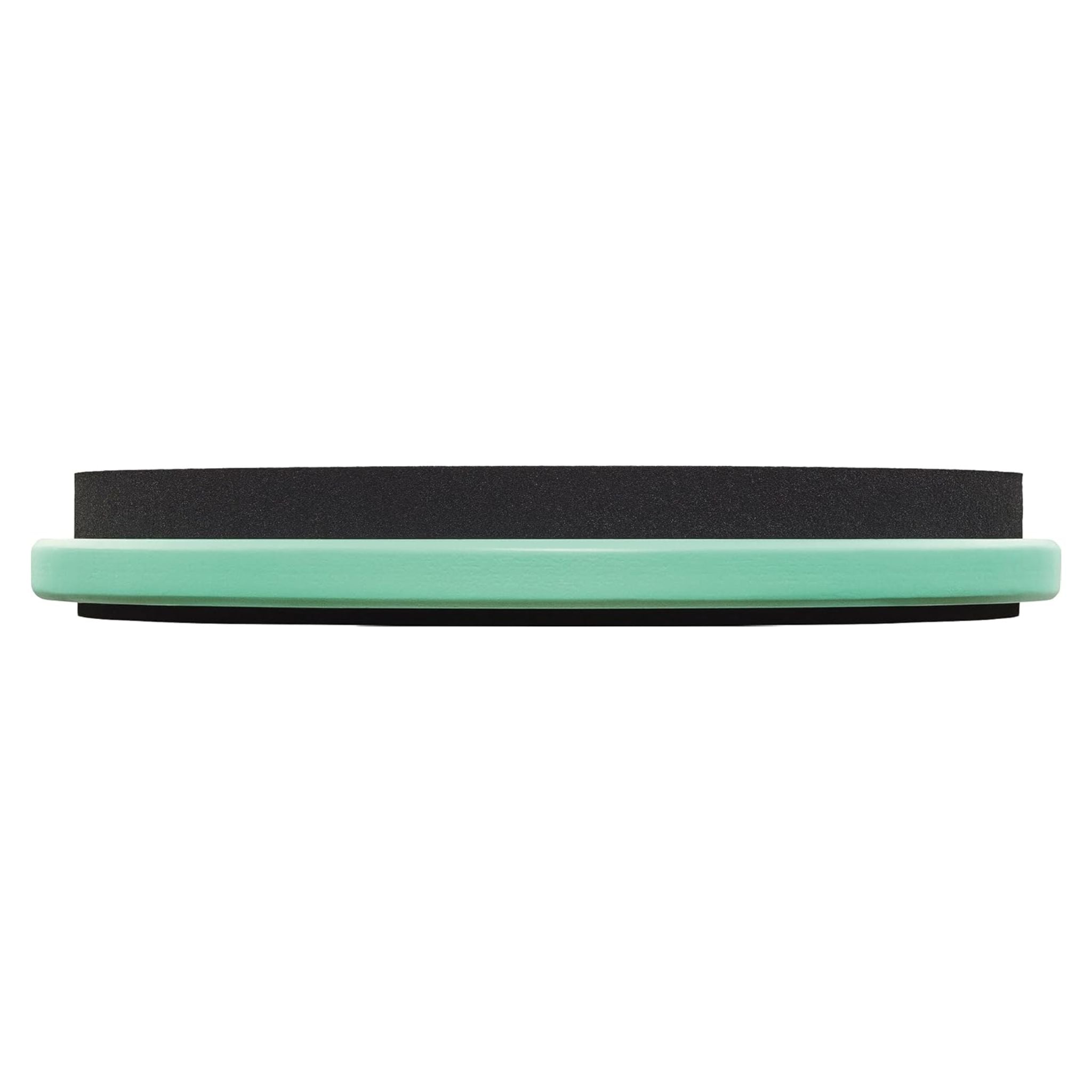 side view of Meinl Marshmallow Practice Pad 12 inch Sea Foam MMP12SF showing thick marshmallow foam surface and durable composite base on white background