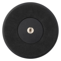 Bottom view of the Meinl Marshmallow Practice Pad 6" Black MMP6BK showing the threaded mounting insert for stand attachment.