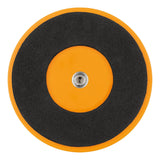bottom view of Meinl Marshmallow Practice Pad 6 inch Orange MMP6OR showing non-slip composite base and 8 mm threaded insert for mounting on a cymbal stand
