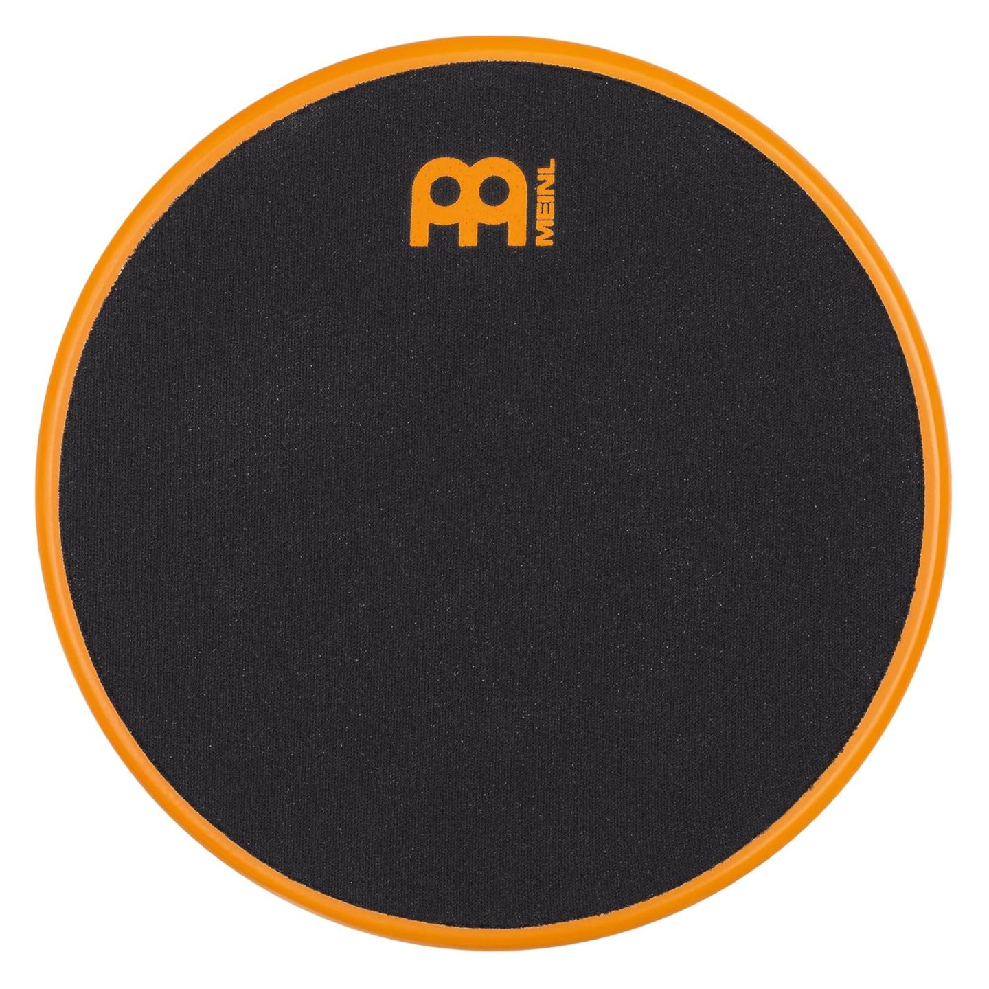 top view of Meinl Marshmallow Practice Pad 6 inch Orange MMP6OR showing orange marshmallow foam playing surface and compact practice pad design on white background