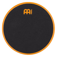 top view of Meinl Marshmallow Practice Pad 6 inch Orange MMP6OR showing orange marshmallow foam playing surface and compact practice pad design on white background
