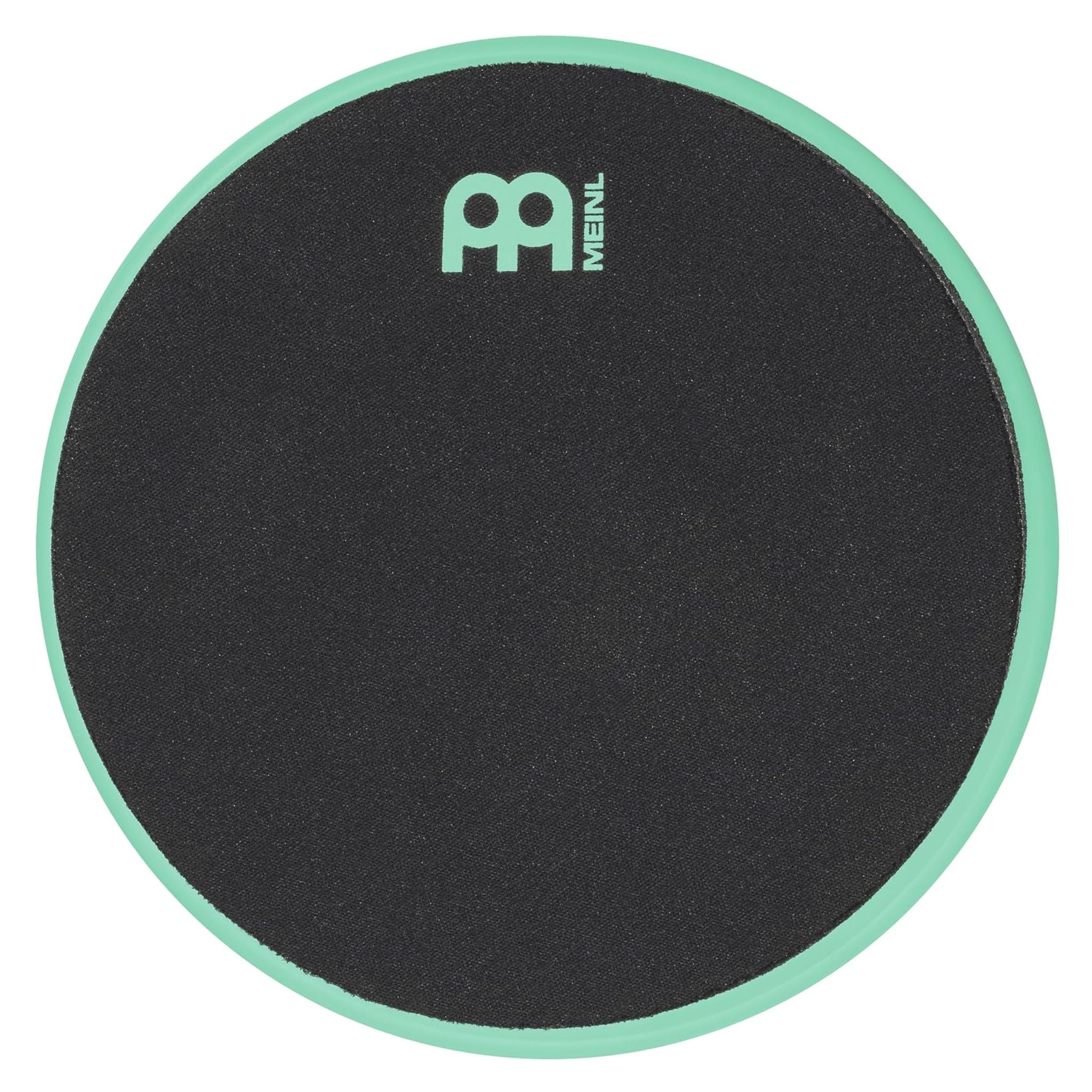 Meinl Marshmallow Practice Pad 6 inch in sea foam (MMP6SF), top-down view of the black foam playing surface with sea foam rim on a white background.
