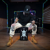 Youtube drummer El Estepario showing off his skills with his very own signature series cajon drum.