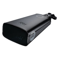 Meinl Classic Rock Big Mouth Cowbell 7 inch Low Pitch SCL70B-BK in black steel with wide mouth design and mount, delivering powerful low-pitched cowbell tone for drum kits and percussion setups.