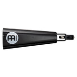 Side view of Meinl Classic Rock Big Mouth Cowbell 7 inch Low Pitch SCL70B-BK with integrated mounting bracket, designed for powerful rock cowbell accents on drum kit setups.