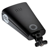 Top angled view of Meinl Classic Rock Big Mouth Cowbell 7 inch Low Pitch SCL70B-BK featuring black steel construction and mount for loud, punchy cowbell accents in rock drum kit setups.