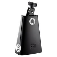 Meinl Classic Rock Big Mouth Cowbell 7 inch Low Pitch SCL70B-BK in black steel, front view showing mount and Steel Craft construction.