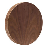 back view of 10 inch rain disk showing smooth wooden rear surface and lightweight circular construction