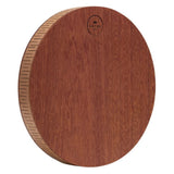 back view of 10 inch rain disk showing smooth wooden rear surface and lightweight circular construction