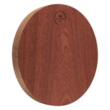 back view of 12 inch rain disk showing smooth wooden rear surface and lightweight circular construction
