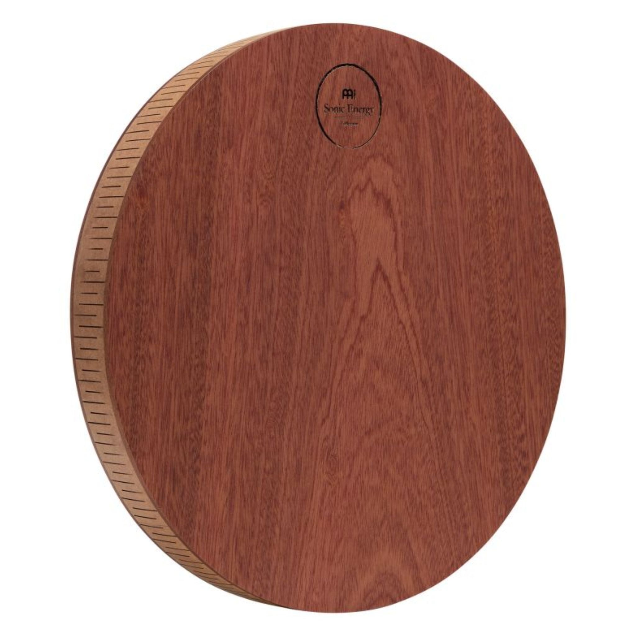 back view of 12 inch rain disk showing smooth wooden rear surface and lightweight circular construction