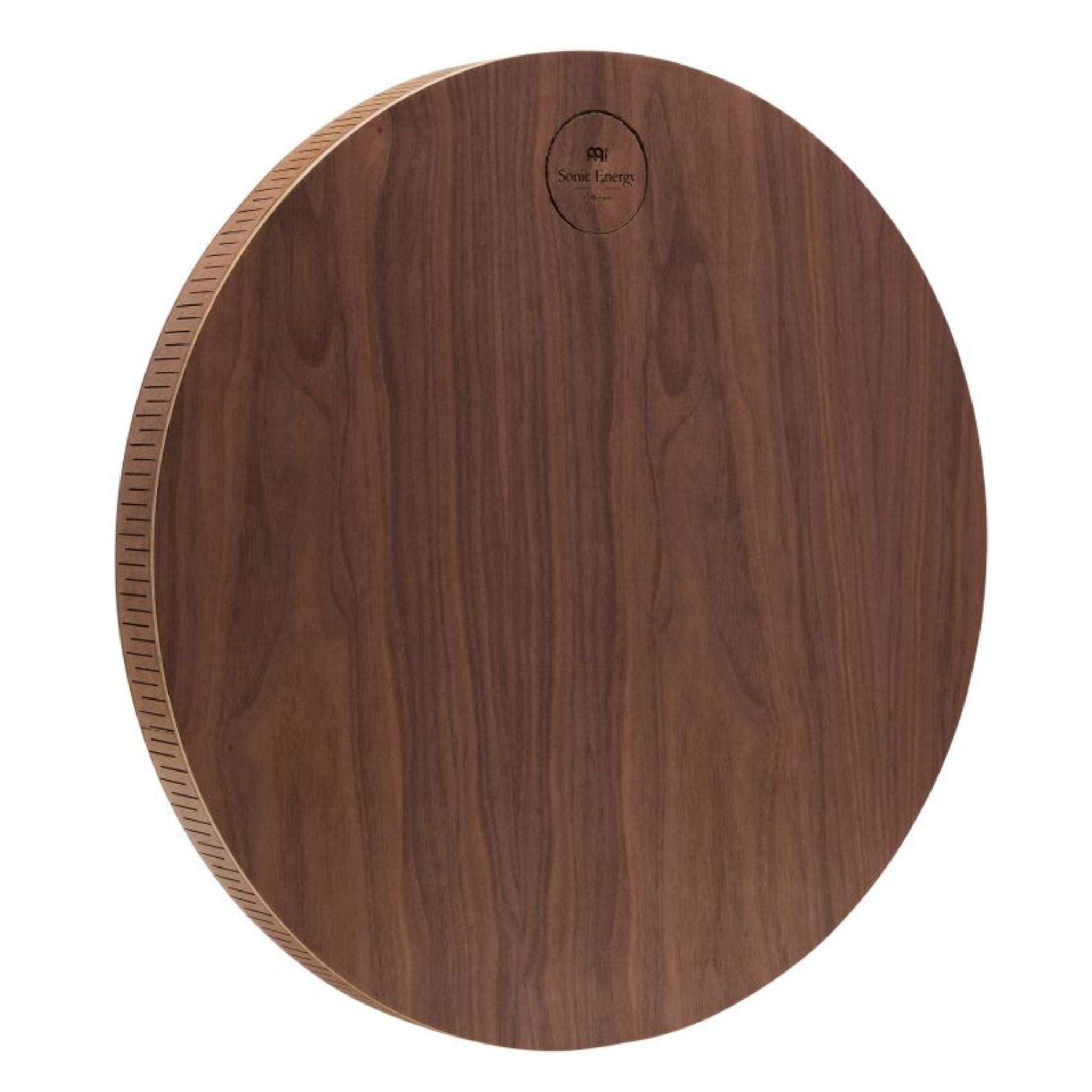 back view of 15 inch rain disk showing smooth wooden rear surface and lightweight circular construction