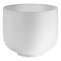 Meinl Sonic Energy 8 inch White Frosted Crystal Singing Bowl B4 432Hz Crown Chakra CSB8B on white background made from high-purity quartz for meditation, sound therapy, mindfulness, and immersive sound exploration.