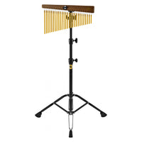 Meinl Sonic Energy Chimes Stand TMCHBK with chimes mounted, showing adjustable height and angle for professional sound healing use