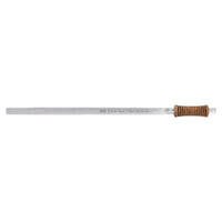 Side view of the Meinl Sonic Energy Earth Year Therapy Tuning Fork 136.10 Hz TTF-E showing the nickel-plated steel fork and ergonomically shaped cork handle.