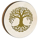 Meinl Sonic Energy Frame Drum 16 inch Tree of Life HD16WB-TOL on white background showing natural goat skin head with engraved Tree of Life symbol and Siam Oak frame