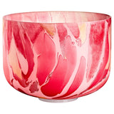 Meinl Sonic Energy Marble Crystal Singing Bowl C4 Red Root Chakra 432Hz MCSB10C on white background showing high-purity quartz crystal singing bowl with marbled red finish and silicone ring