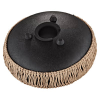 Bottom view of the Meinl Sonic Energy Medium Octave Steel Tongue Drum 10" B Minor 432 Hz MOSTD1BK showing the sound port, silicone plug, and anti-slip feet.