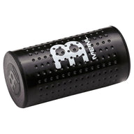 Meinl Studiomix Shaker medium volume in black (SH12-M-BK), angled view showing textured cylindrical body designed for controlled studio-ready shaker response.