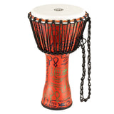 Meinl Travel Series Djembe Drum 10" Pharaoh's Script PADJ1-M-F with lightweight synthetic shell and rope-tuned synthetic head.
