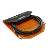 MXR Standard Instrument Cable 10 ft DCIS10 with straight 1/4 inch connectors shown in angled retail packaging, suitable for connecting an electronic drum kit to an amplifier, speaker, or audio interface.