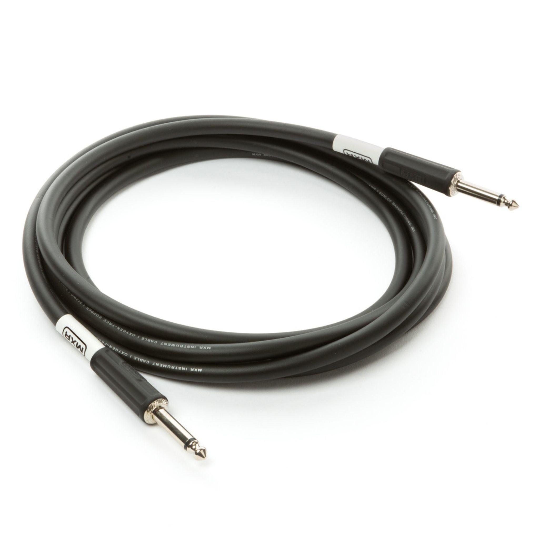 MXR Standard Instrument Cable 10 ft DCIS10 with straight 1/4 inch connectors, ideal for connecting an electronic drum kit to an amplifier, speaker, mixer, or audio interface.