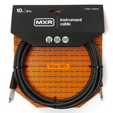 MXR Standard Instrument Cable 10 ft DCIS10 with straight connectors, packaged cable suitable for connecting an electronic drum kit to an amplifier, speaker, or audio interface.