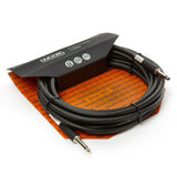 MXR Standard Instrument Cable 20 ft DCIS20 shown in angled retail packaging with straight 1/4 inch connectors for connecting electronic drum kits, instruments, or audio gear to an amplifier or interface.