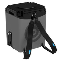 NUVO Zip-Kit Essential fully packed into its compact bass drum carry case for easy storage and transport.