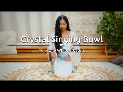 10" crystal singing bowl D4 Sacral Chakra 288.33 Hz being played to demonstrate its clear, long-lasting resonance and warm, balanced sound projection