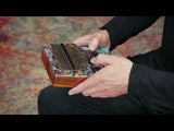 Meinl Sound Hole Designer Kalimba Coral Reef KA17CR being played to demonstrate warm melodic tones, rich resonance, and intuitive 17-note C Major tuning for relaxation, meditation, creative music making, and immersive sound exploration.