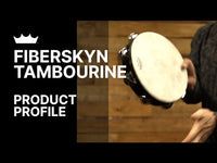 Remo Fiberskyn Tambourine with Double Row Jingles being played to demonstrate its bright jingle response, crisp rhythmic articulation, and blend of tambourine and frame drum techniques for percussion, worship music, music education, and live performance.