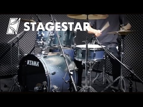 Video demonstrating the Tama Stagestar 5-Piece Drum Kit, showcasing its full acoustic drum sound, poplar shell response, and versatile playing character.