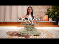 750g bronze singing bowl Universal Series being played to demonstrate its deep, layered overtones and long-lasting, grounding resonance