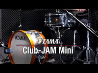 Video demonstrating the Tama Club-JAM Mini Drum Kit, showcasing its compact acoustic setup, warm poplar shell tone, and responsive playing sound.